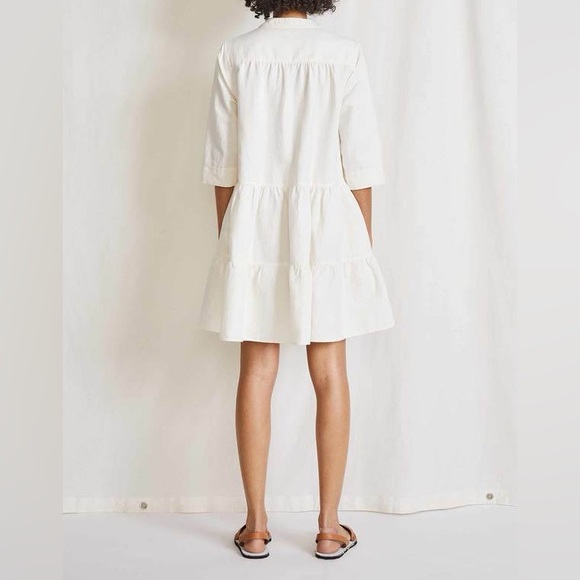 Apiece Apart Maurino linen cotton Drop Waist Mini Dress Sz S - Picture 3 of 14